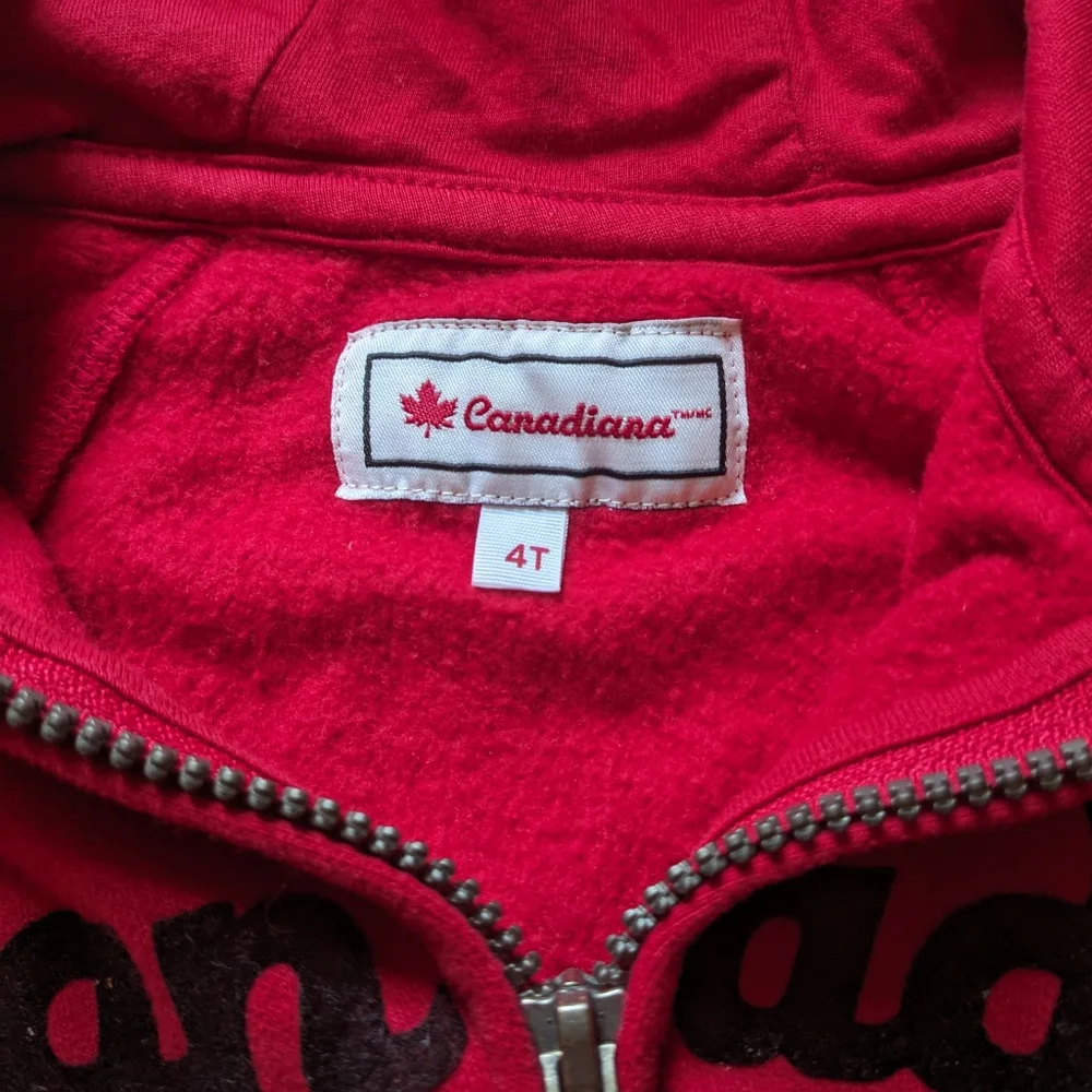 Canada Hoodie Full Zip Jacket Child Sz 4